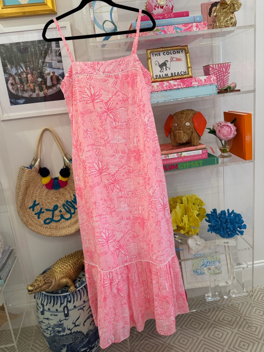 NWT Lilly Pulitzer Rosalie Linen Maxi Dress Penny’s Playground Pink Toile Size 6 - Picture 14 of 16